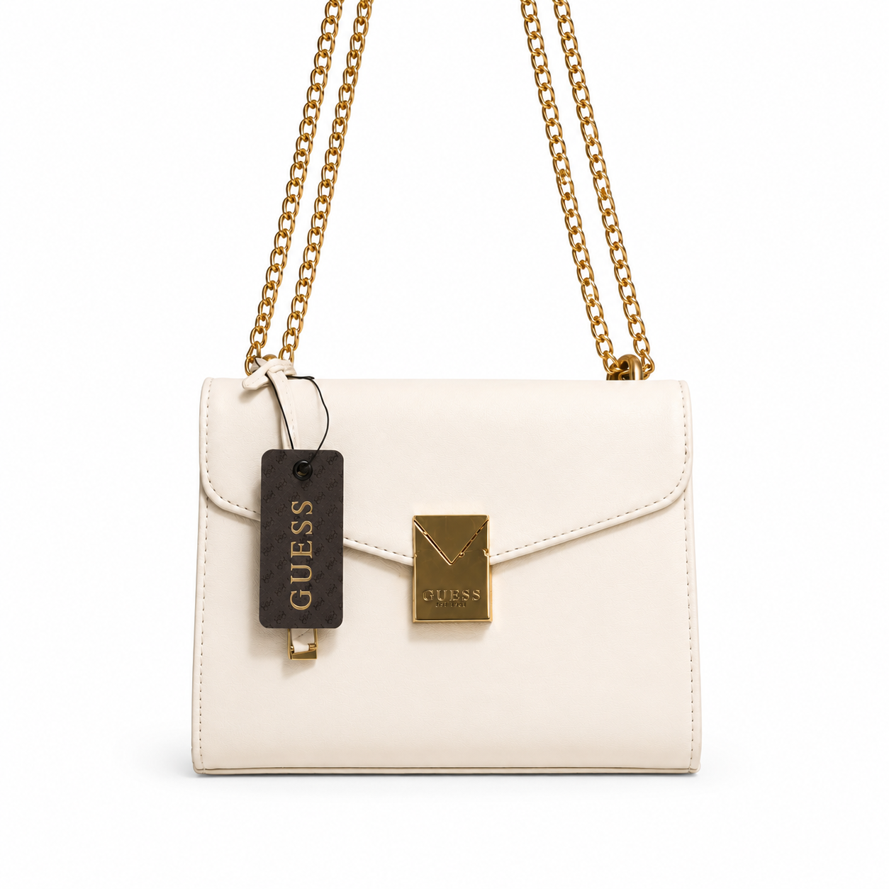 Cartera Guess crema con Cadena Dorada