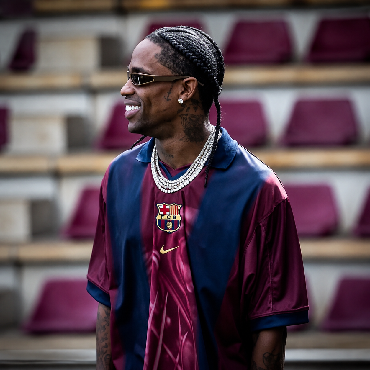 Camiseta Travis Scott x Nike x FC Barcelona Replica